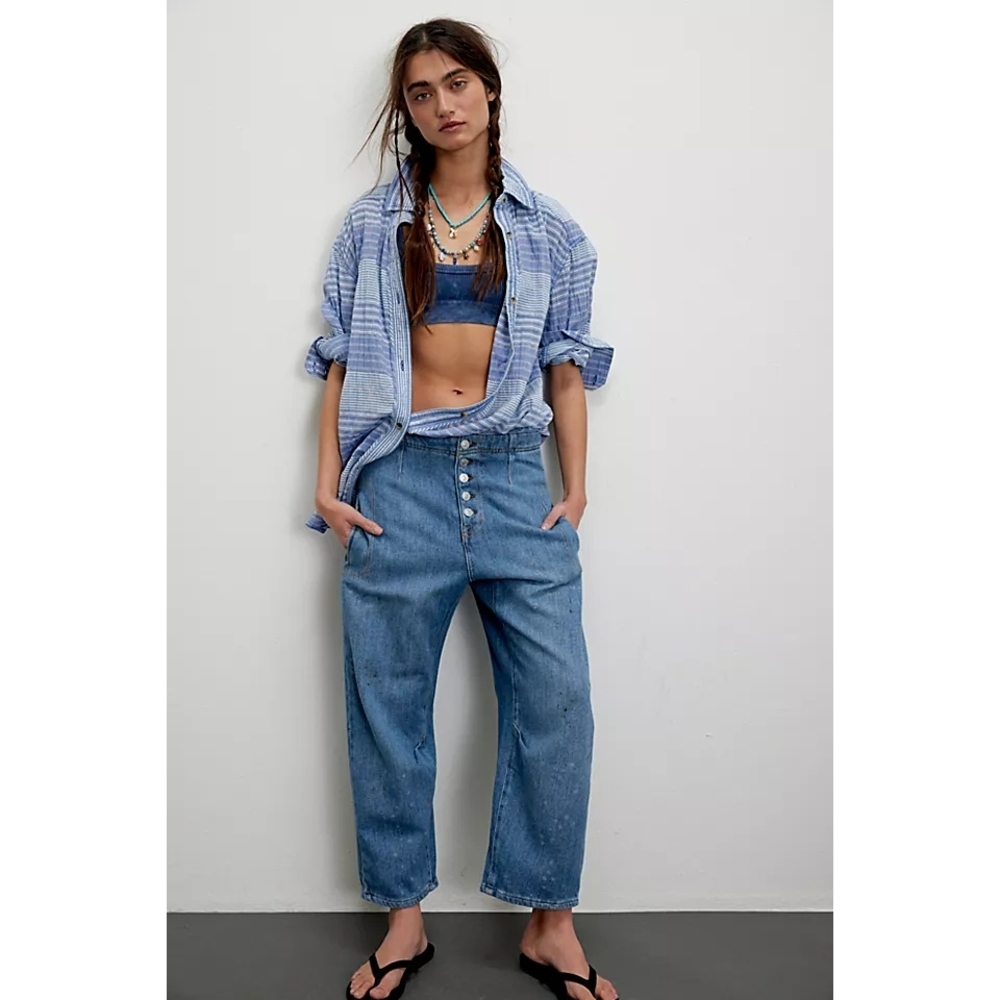 Free People We The Free Osaka Barrel Jeans in Calypso - Size 31